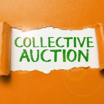 Text caption presenting Collective Auction. Concept meaning Gathering and Stock Photos