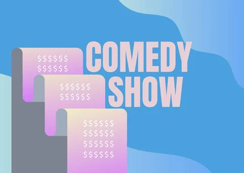 Text caption presenting Comedy Show. Word for Funny program Humorous Amusing Stock Illustration