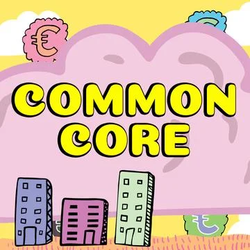 Text caption presenting Common Core. Business concept set of academic standards Stock Illustration