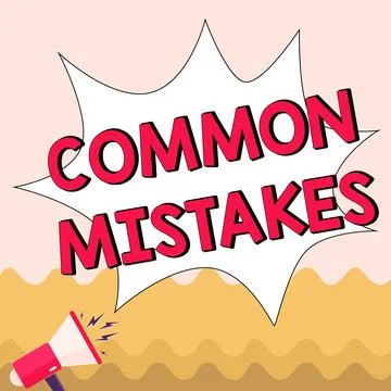 Text caption presenting Common Mistakes. Word for actions that are often used Stock Illustration