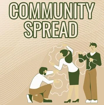 Text caption presenting Community Spread. Business approach dissemination of a Stock-Illustration
