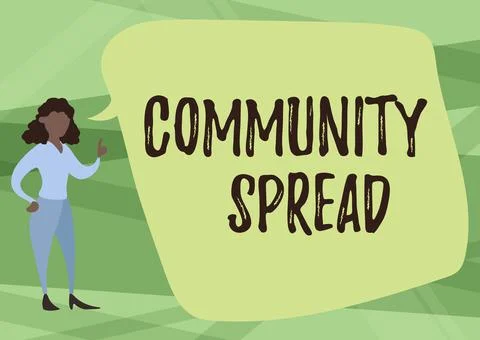 Text caption presenting Community Spread. Conceptual photo dissemination of a Stock-Illustration