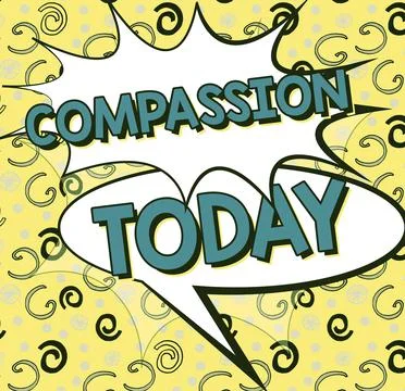 Text caption presenting Compassion. Conceptual photo empathy and concern for the Stock Illustration