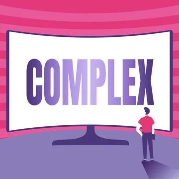 Text caption presenting Complex. Concept meaning the significant ideas that are 库存插图