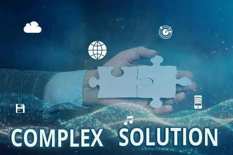 Text caption presenting Complex Solution. Business idea significant ideas that Foto stock