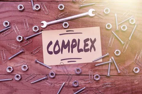 Text caption presenting Complex. Word Written on the significant ideas that are Foto stock