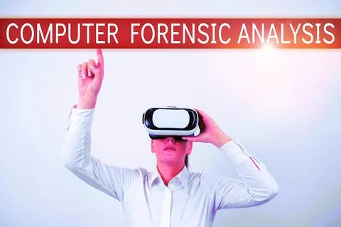 Text caption presenting Computer Forensic Analysis. Word Written on evidence 스톡 사진