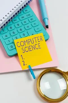 Text caption presenting Computer Science. Concept meaning instruct and help Stock Photos