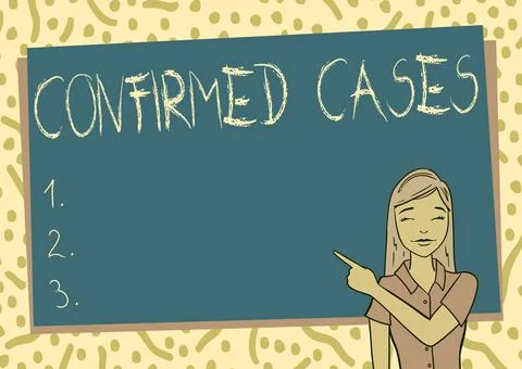 Text caption presenting Confirmed Cases. Business overview set of circumstances Illustrazione stock