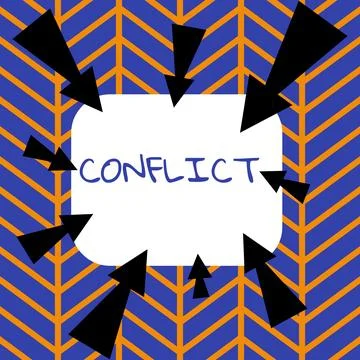 Text caption presenting Conflict. Business showcase disagreeing with someone Stock Illustration