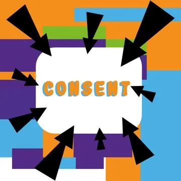 Text caption presenting Consent. Business approach general agreement about Ilustración de archivo