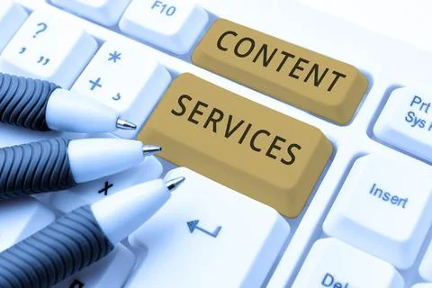 Text caption presenting Content Services. Business idea A plan designed to take Stock Photos