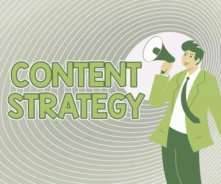 Text caption presenting Content Strategy. Concept meaning create marketing plan Stock Illustration