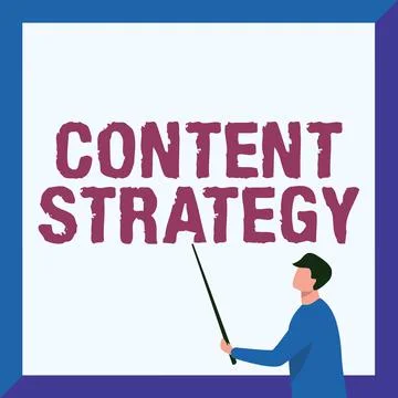 Text caption presenting Content Strategy. Business overview create marketing Stock Illustration