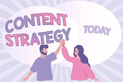 Text caption presenting Content Strategy. Business showcase important Marketing Illustrazione stock