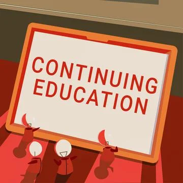 Text caption presenting Continuing Education. Business overview Continued イラスト素材