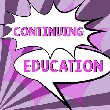 Text caption presenting Continuing Education. Word for Continued Learning 스톡 일러스트