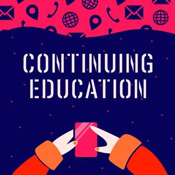 Text caption presenting Continuing Education. Concept meaning Continued Learning Stock Illustration