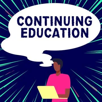 Text caption presenting Continuing Education. Business overview Continued イラスト素材