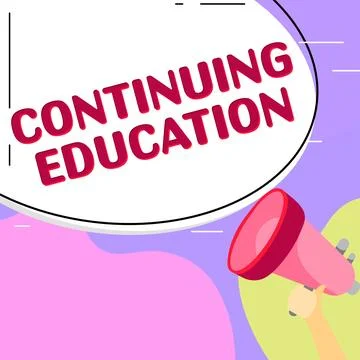 Text caption presenting Continuing Education. Business overview Continued Stock Illustration