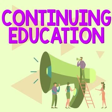 Text caption presenting Continuing Education. Business concept Continued Stock Illustration