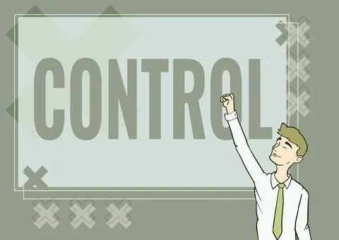Text caption presenting Control. Business concept Power to influence direct Illustrazione stock