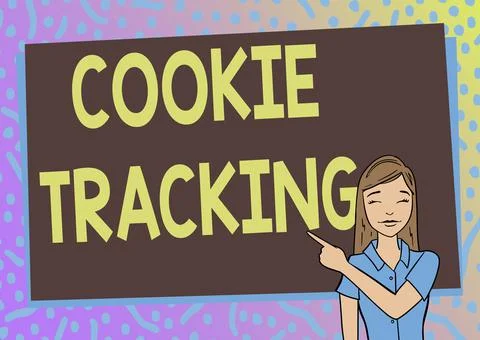 Text caption presenting Cookie Tracking. Conceptual photo Data stored in the イラスト素材