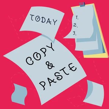 Text caption presenting Copy Paste. Business overview an imitation, transcript Stock Illustration