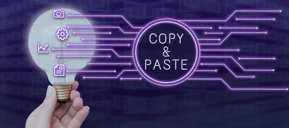 Text caption presenting Copy Paste. Business overview an imitation, transcript Stock Photos