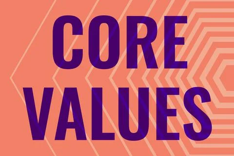 Text caption presenting Core Values. Business showcase principles which guide Stock-Illustration