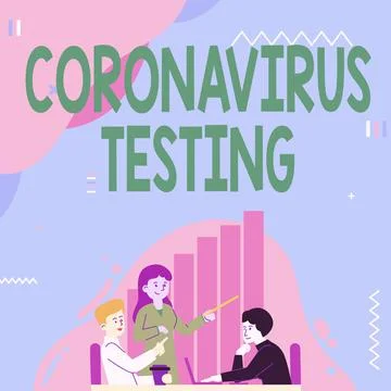Text caption presenting Coronavirus Testing. Concept meaning Collection of Stockillustratie