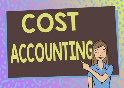 Text caption presenting Cost Accounting. Business approach the recording of all Illustrazione stock