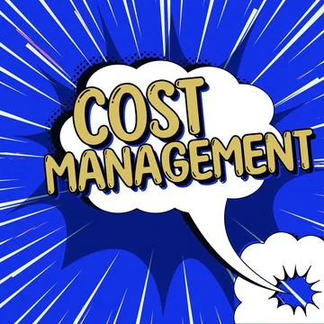 Text caption presenting Cost Management. Business overview process of planning Illustrazione stock