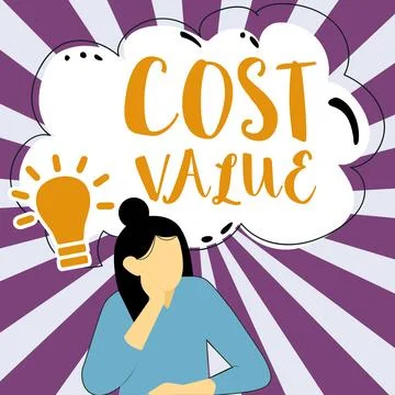 Text caption presenting Cost Value. Business idea The amount that usualy paid Stock Illustration