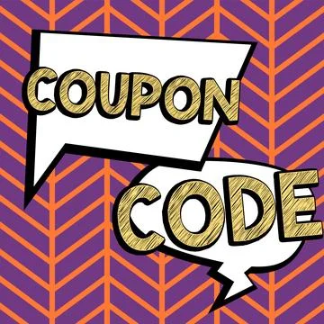 Text caption presenting Coupon Code. Business overview ticket or document that Stock Illustration