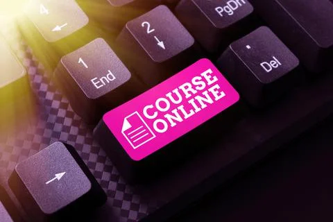 Text caption presenting Course Online. Word Written on eLearning Electronic Fotos de archivo