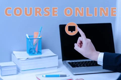 Text caption presenting Course Online. Business approach eLearning Electronic Stock Photos