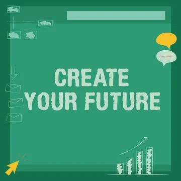 Text caption presenting Create Your Future. Business concept Set Target and Stock Illustration