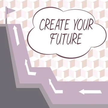 Text caption presenting Create Your FutureSet Target and Career goals Plan ahead Stock Illustration