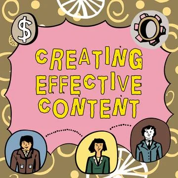 Text caption presenting Creating Effective Content. Word Written on Valuable Illustrazione stock