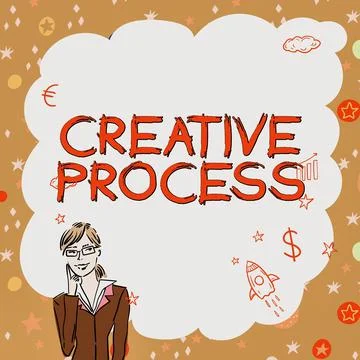 Text caption presenting Creative Process. Business approach connecting ideas Stock Illustration