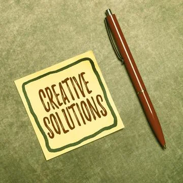 Text caption presenting Creative Solutions. Internet Concept Original and unique Foto stock