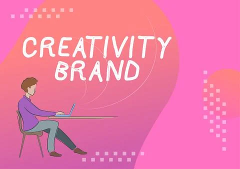Text caption presenting Creativity Branddesign name or feature that Stock Illustration