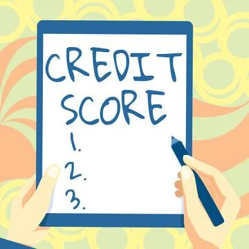 Text caption presenting Credit Score. Internet Concept numerical expression that Ilustração Stock