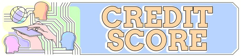 Text caption presenting Credit Score. Business concept numerical expression that Ilustração Stock