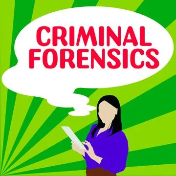 Text caption presenting Criminal Forensics. Word Written on Federal Offense Stock Illustration