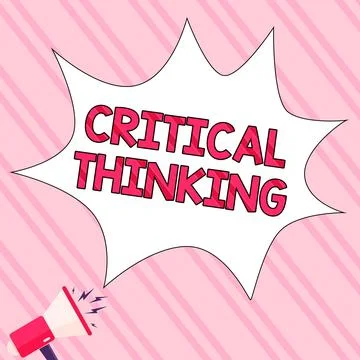 Text caption presenting Critical Thinking. Conceptual photo sequence of stages 스톡 일러스트
