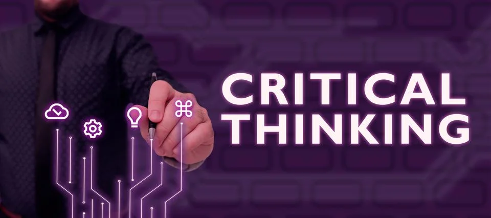 Text caption presenting Critical Thinking. Business overview sequence of stages Stock Photos