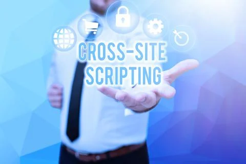 Text caption presenting Cross Site Scripting. Concept meaning Security Foto stock