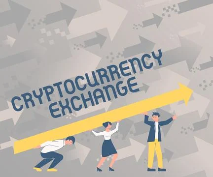 Text caption presenting Crypto Currency Exchange. Business concept Trading of Stock Illustration